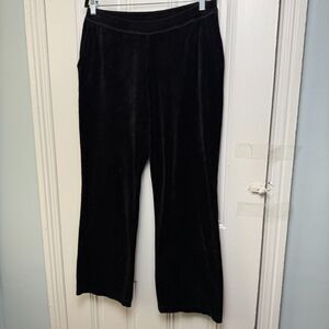 Chicos Zenergy Pants Womens 10/12 Black Straight Leg Pull On Stretch Comfy Warm